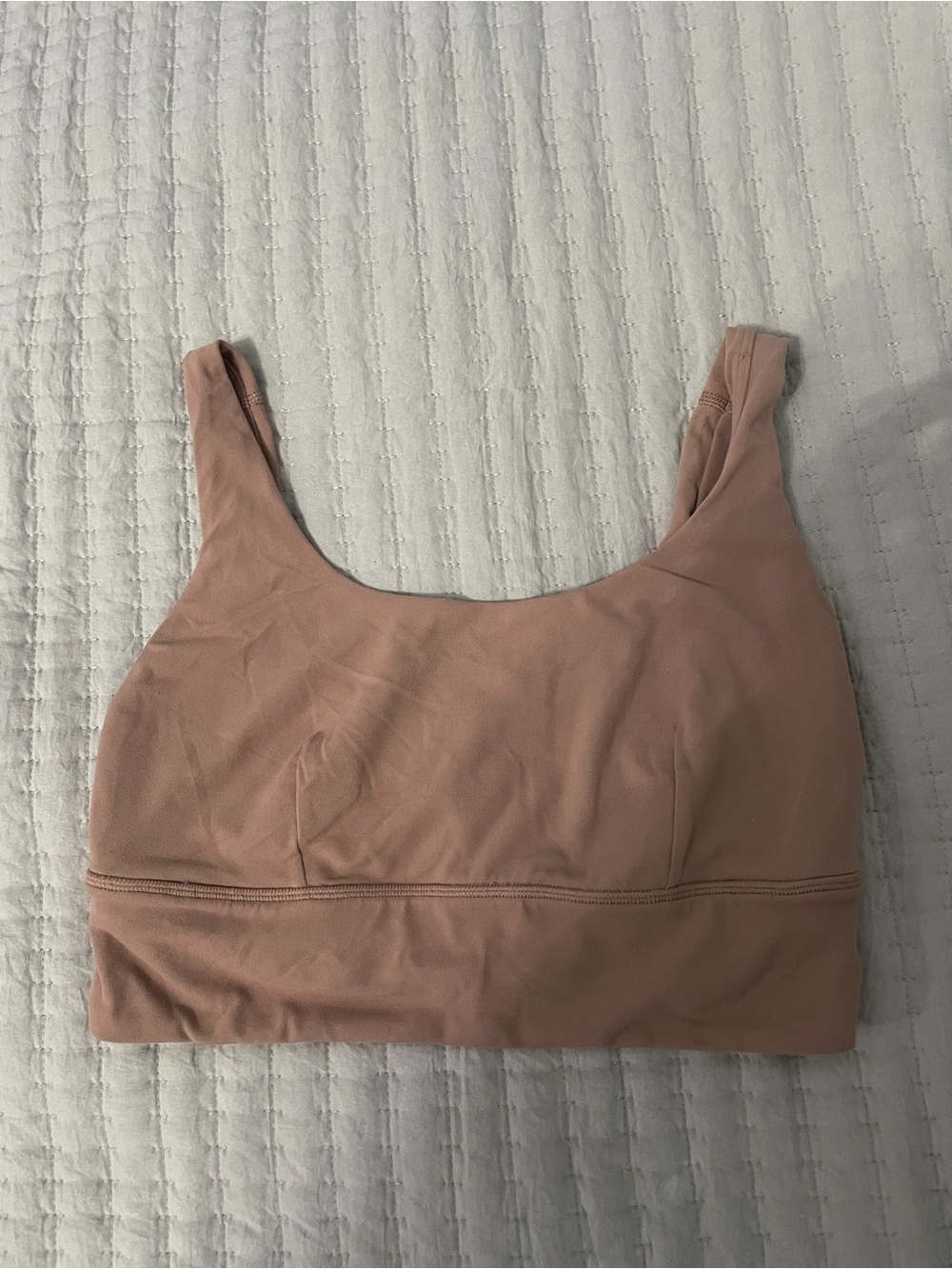 Lululemon Sports Bra Size 8 Mauve Pink Built-In Bra Lined Nylon Athleisure